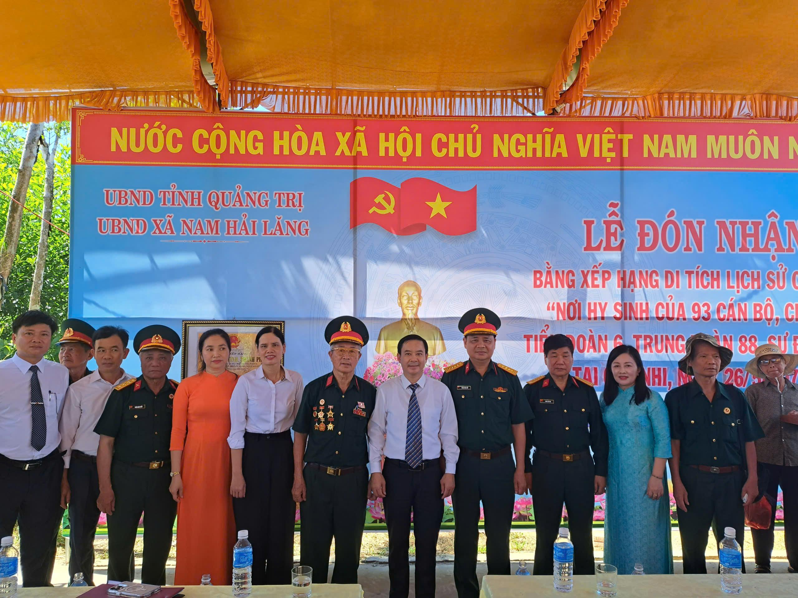 Lễ đón nhận Bằng xếp hạng di tích cấp tỉnh đối với Di tích “Nơi hy sinh của 93 cán bộ, chiến sĩ...
