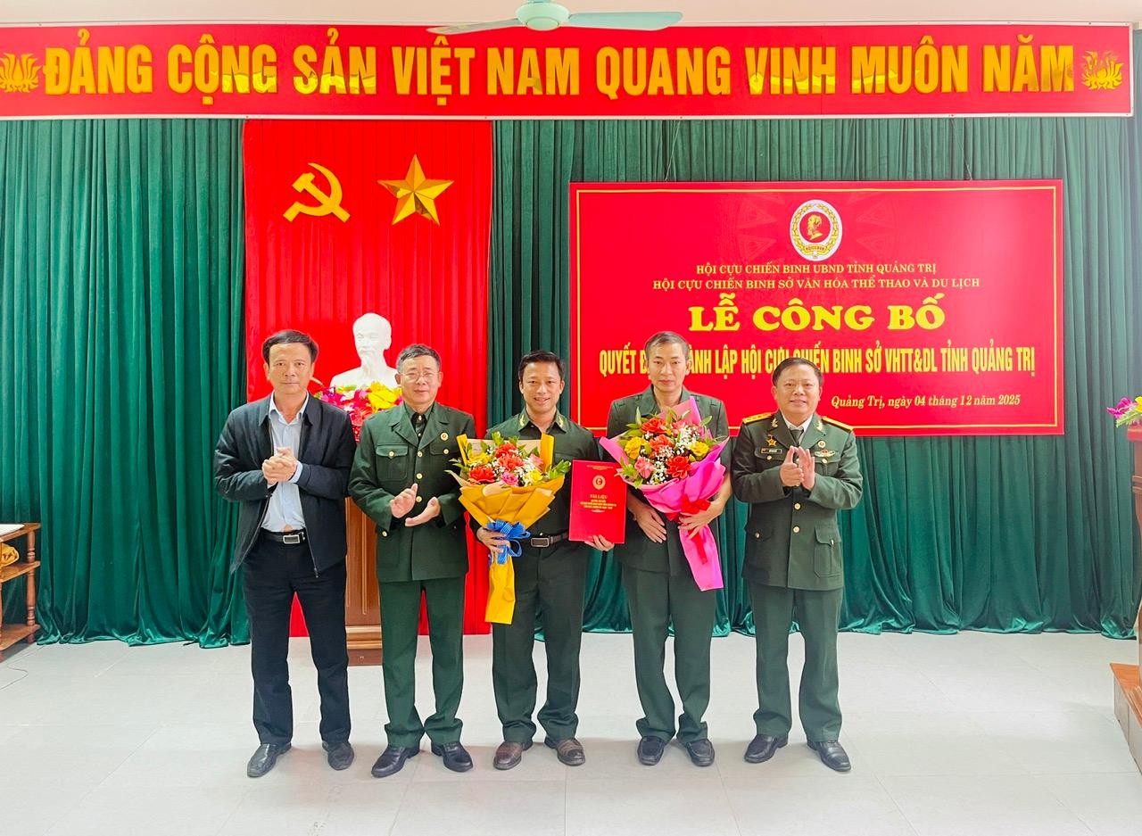 Công bố quyết định thành lập Hội Cựu chiến binh Sở Văn hóa, Thể thao và Du lịch tỉnh Quảng Trị