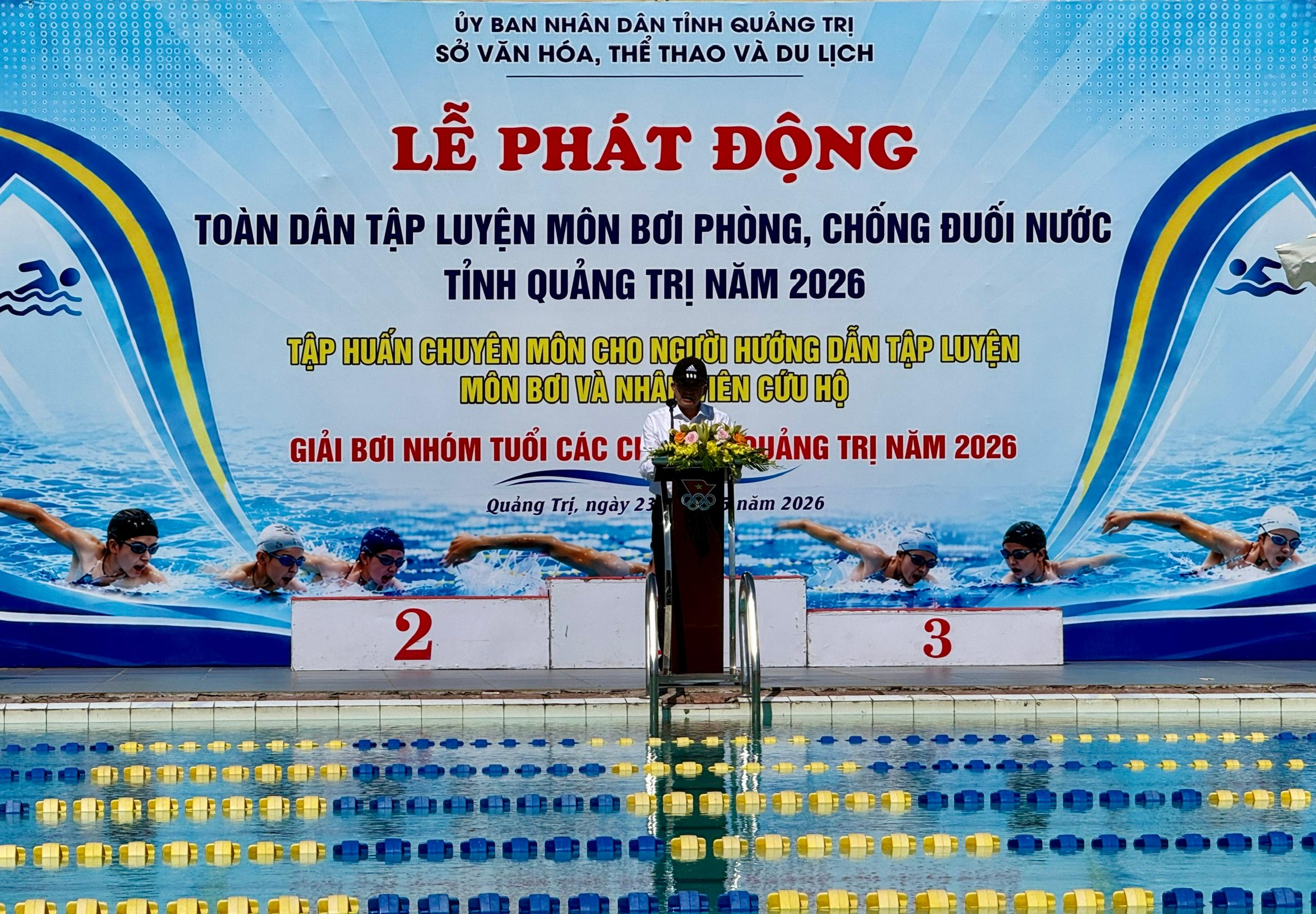 Lễ phát động toàn dân tập luyện môn bơi phòng, chống đuối nước tỉnh Quảng Trị năm 2026
